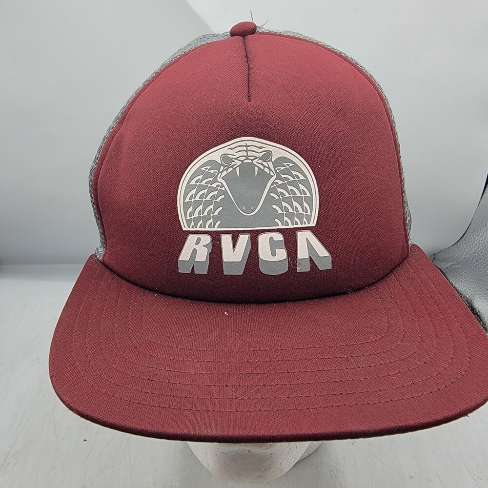RVCA King Cobra Adults Red Trucker Hat Casual Outdoors Lightweight Comfort